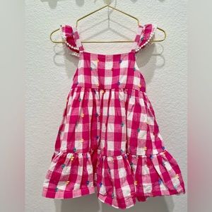 Little Me Gingham Dress & Bloomers. 12 mo. Worn once. Tiny stain on ruffle.